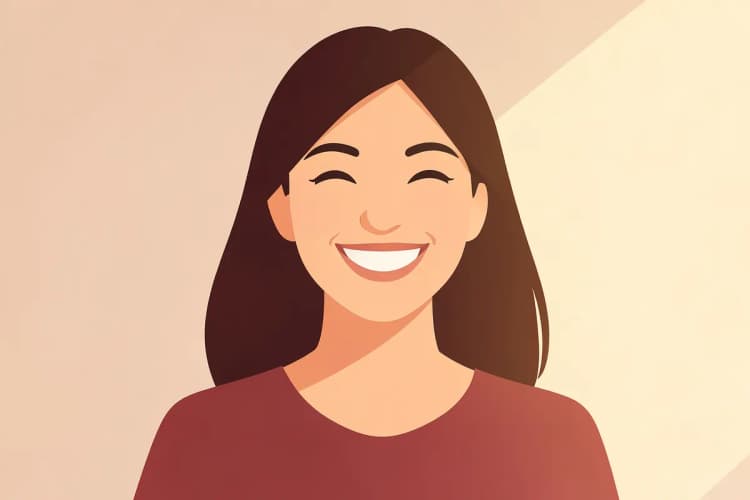 Mulher sorrindo com rosto preenchido e rejuvenescido.
